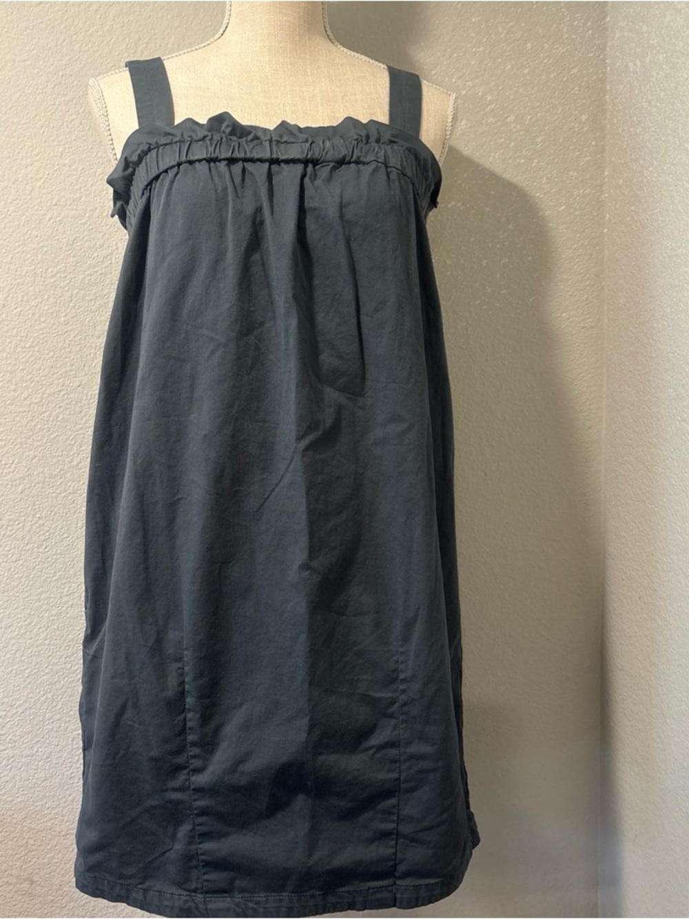 Everlane Organic Cotton Paperbag Dress Dark Slate Sz XS Minimalist Sun Beach